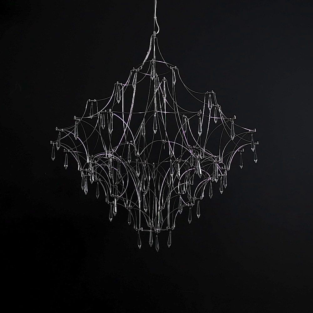 Prism premium Asfour crystal chandelier with cascading design, enhancing elegance in a sophisticated interior setting