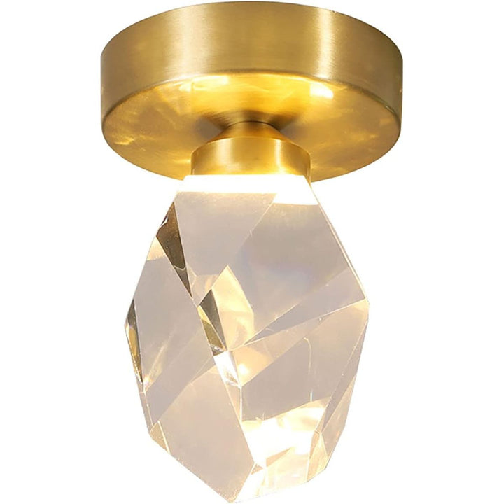 Close-up view of QLD 1715D single crystal pendant light highlighting elegant design and sparkling crystals
