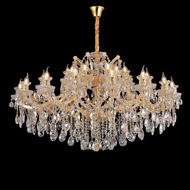 Boho Grand Castle 24-light chandelier – luxury K9 crystal lighting fixture with elegant design