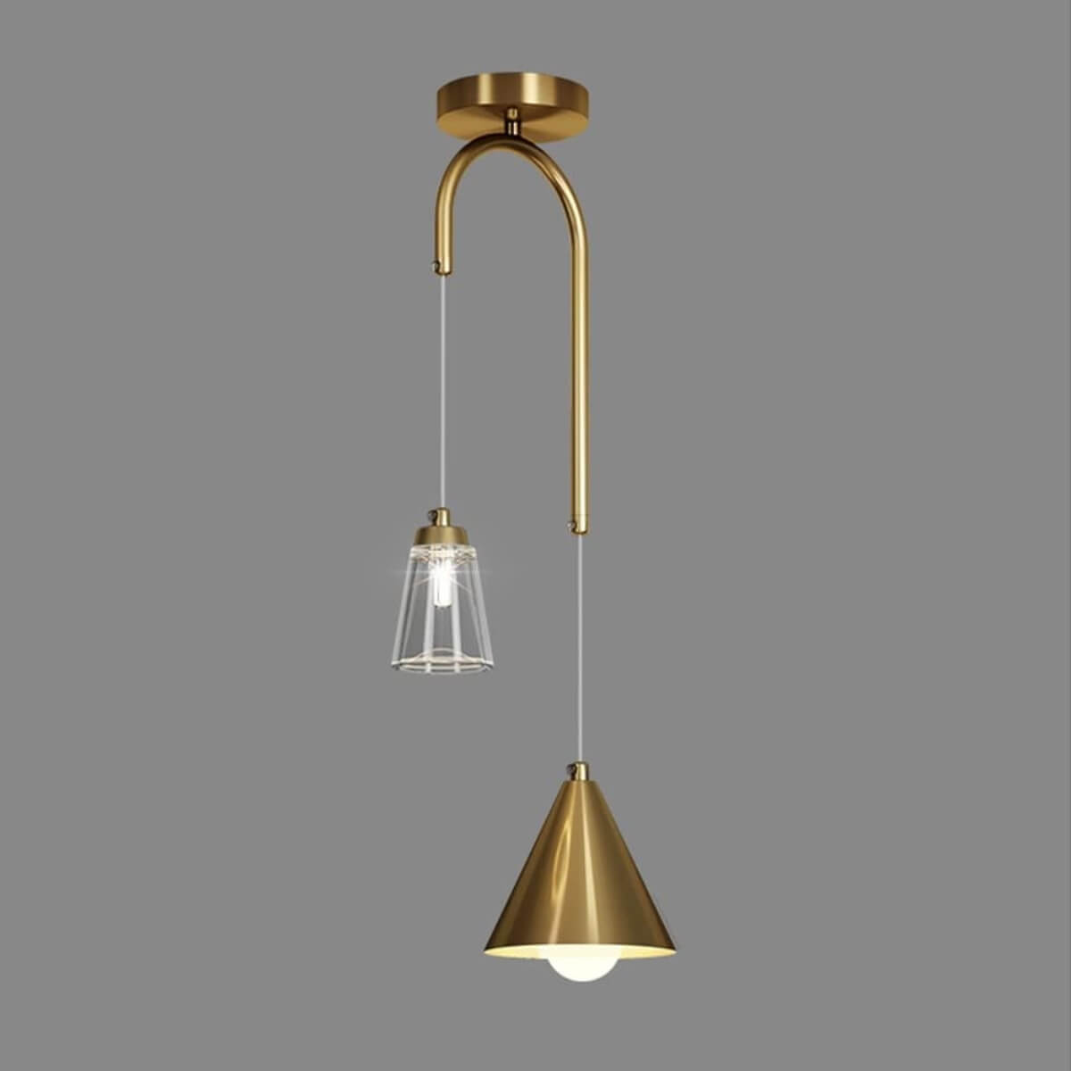 Radiance All-Copper Modern LED Pendant Light – Minimalist Elegant Ceiling Lighting Fixture