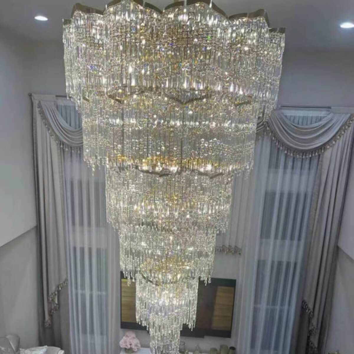 RainDrop-Large Chandelier- K9 Crystals