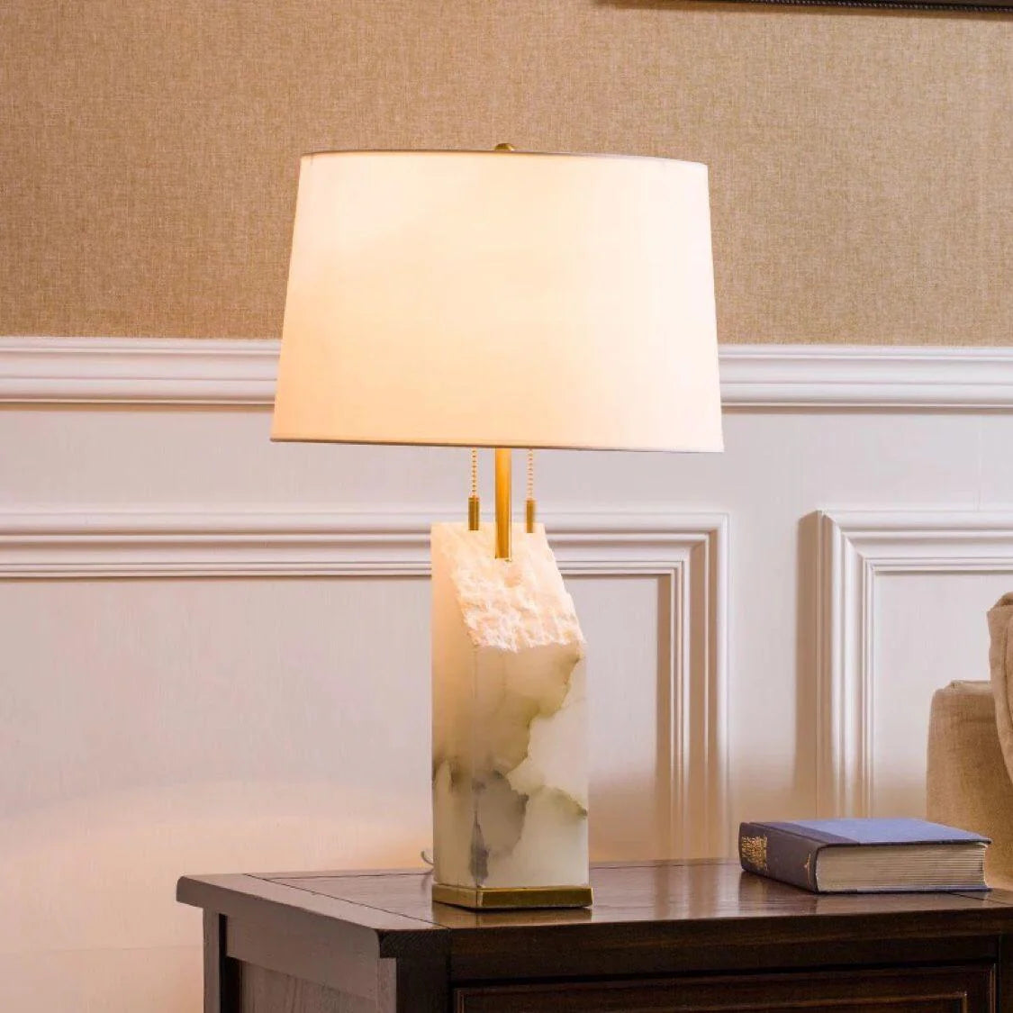Raw Alabaster Table Lamp - Pre Order