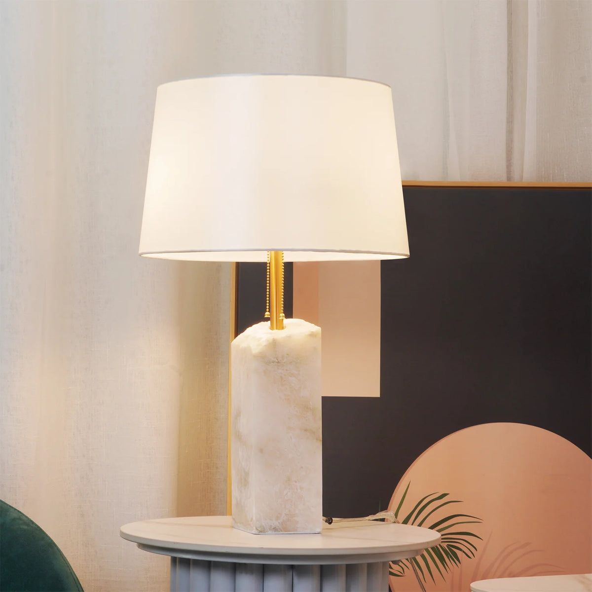 Raw Alabaster Table Lamp - Pre Order