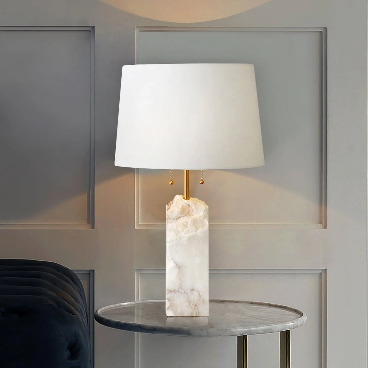 Raw Alabaster Table Lamp - Pre Order
