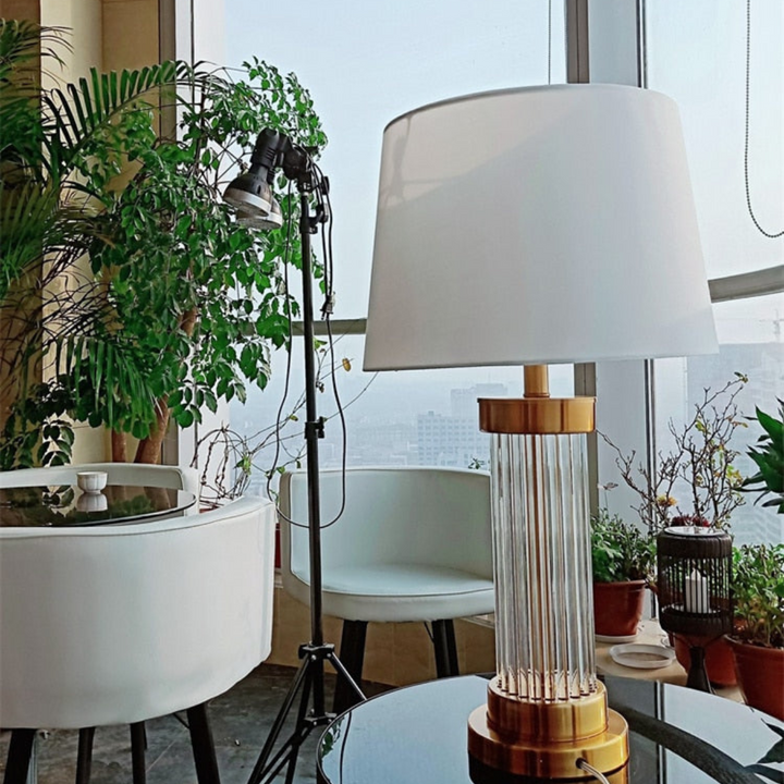 Reneva crystal-based bedside table lamp, elegant sparkling design for stylish modern bedroom decor