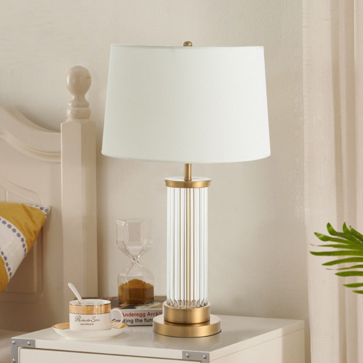 Reneva crystal-based bedside table lamp, elegant design adding sparkle and style to bedroom decor