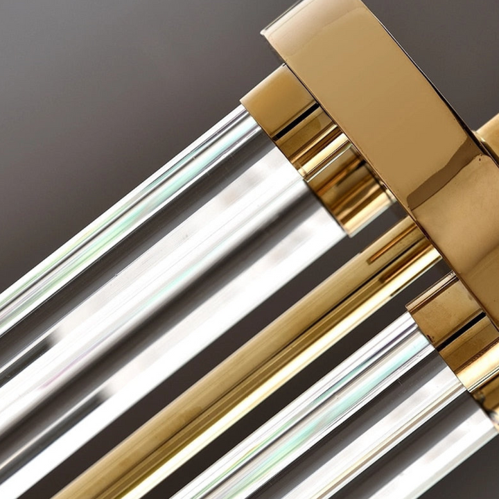 Close-up detail of Reneva crystal-based bedside table lamp, showcasing sparkling craftsmanship