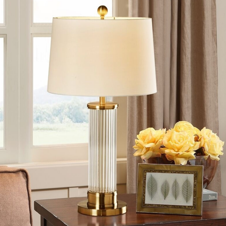 Reneva crystal-based bedside table lamp, elegant design with sparkling details for modern bedrooms