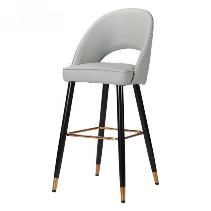 Minimalist restaurant bar stool in white finish with sleek design
