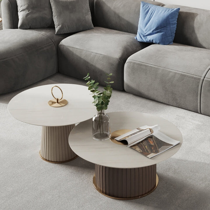 Top side view of Santa Cana coffee table in elegant interior, highlighting stylish design and fine craftsmanship