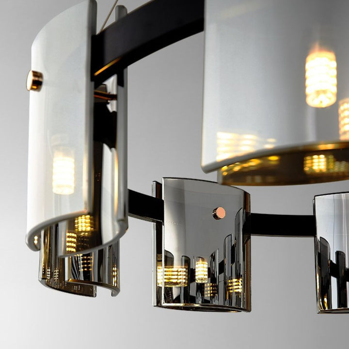 Close-up view of Scintillate chandelier light in Australia, highlighting radiant crystals and detailed metallic design