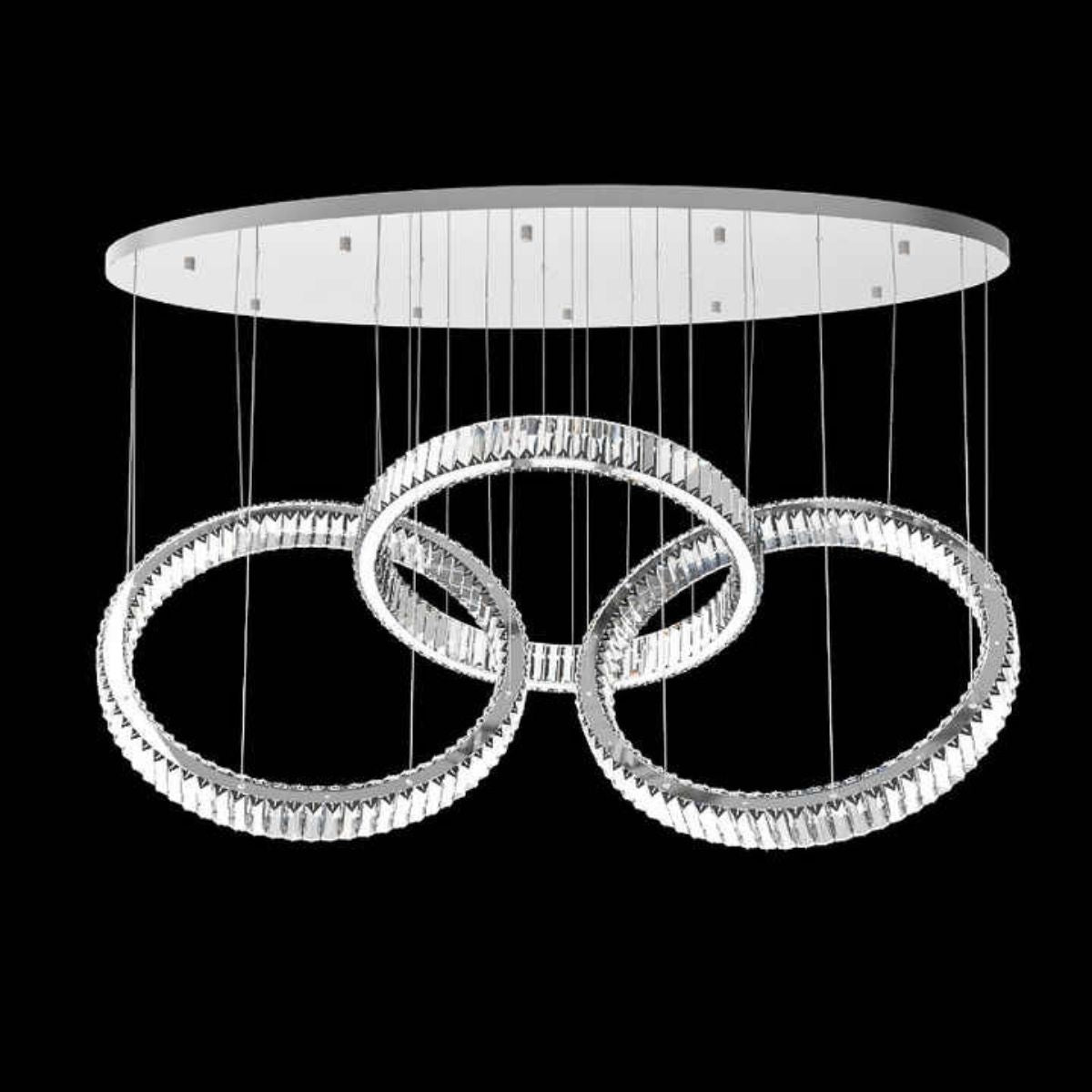 Shimmering Three-ring Crystal Chandelier Light