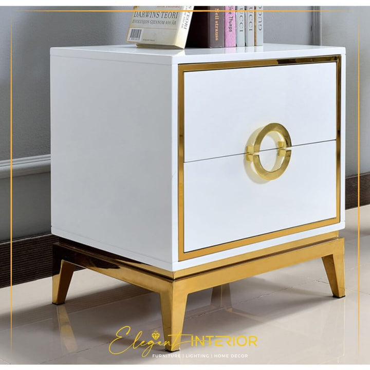 Modern Signature bedside table featuring smooth finish and minimalist style side view