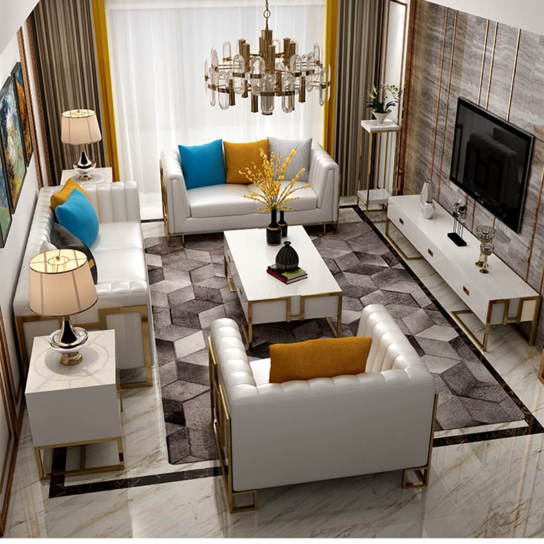 Top view of Signature Sofa from living room in elegant Australian interior – spacious seating with modern, luxurious design