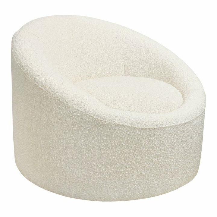 Signature upholstered swivel barrel chair, elegant plush design with smooth swivel function for modern spaces