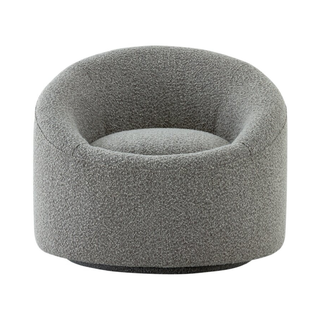Signature Upholstered Swivel Barrel Chair | Elegant Interior
