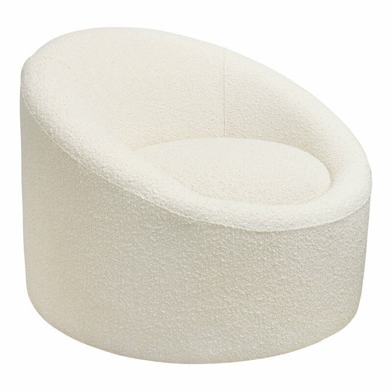 Signature upholstered swivel barrel chair, elegant plush design with smooth swivel function for modern spaces