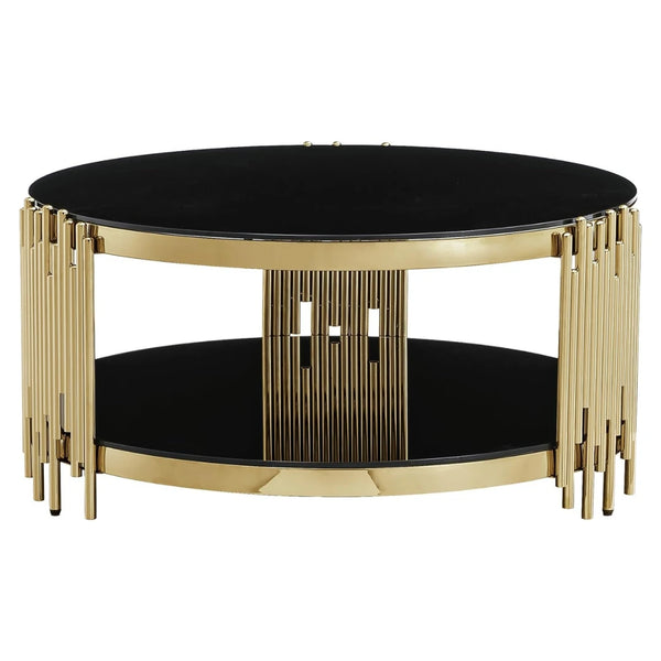 Slaviya glass coffee table – modern and elegant centerpiece with clear tempered glass top and stylish sculptural base.