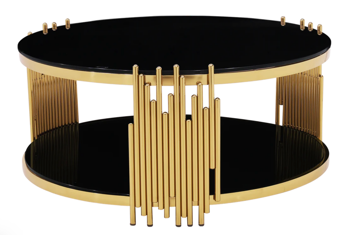 Slaviya glass coffee table – modern and elegant centerpiece with clear tempered glass top and stylish sculptural base.