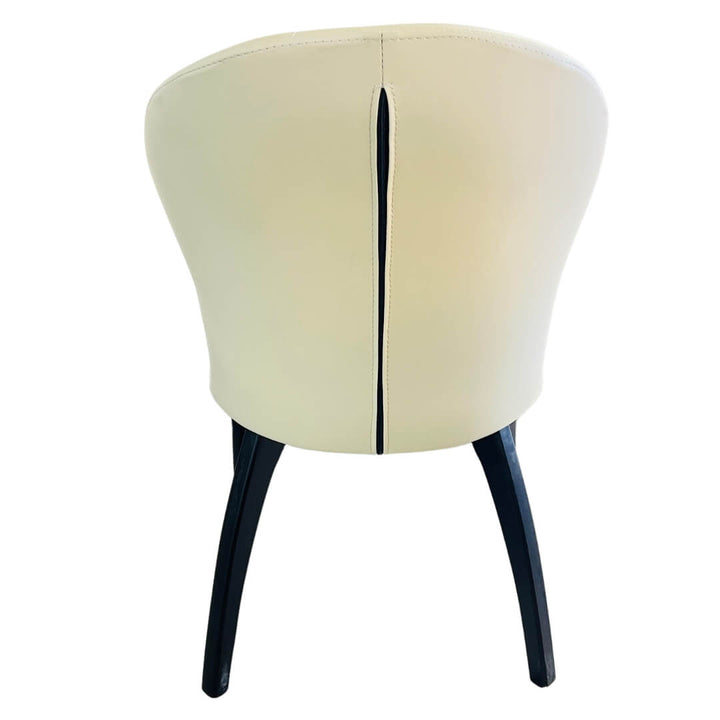 Back view of Sleek Sit solid wood dining chair showing clean lines
