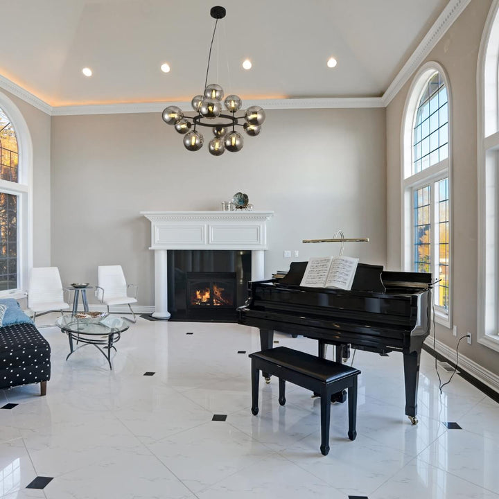 Smoke round chandelier – modern ceiling light.
