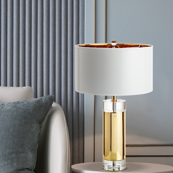 Sophia crystal base bedside table lamp model 6, elegant design with sparkling details for bedrooms