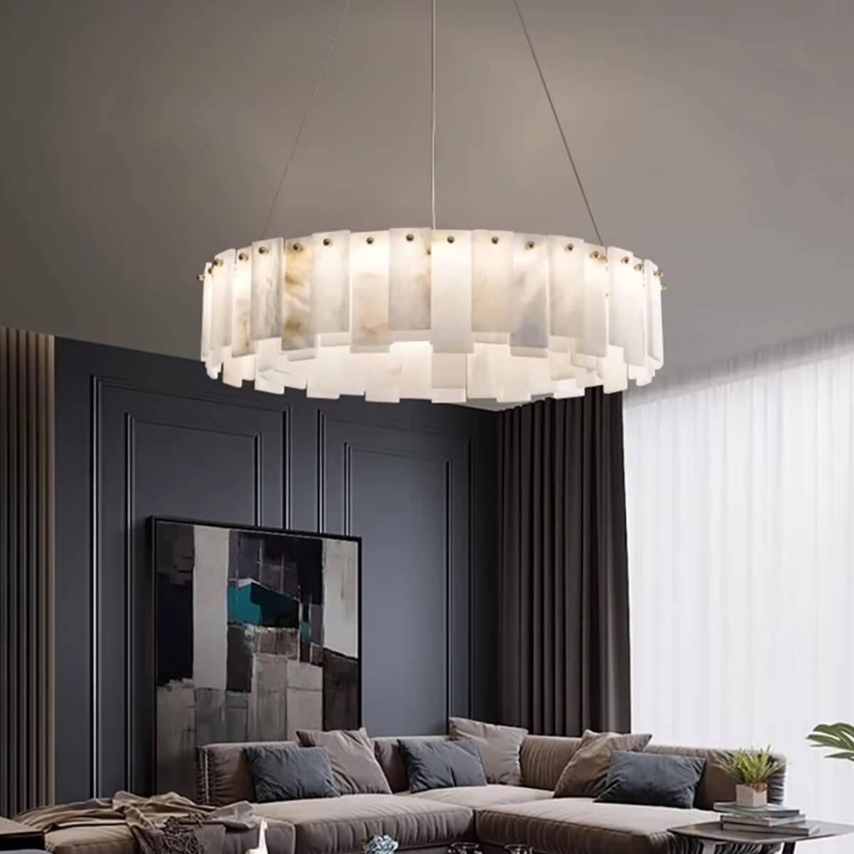 Spanish Alabaster Chandelier Light – 800MM Diameter