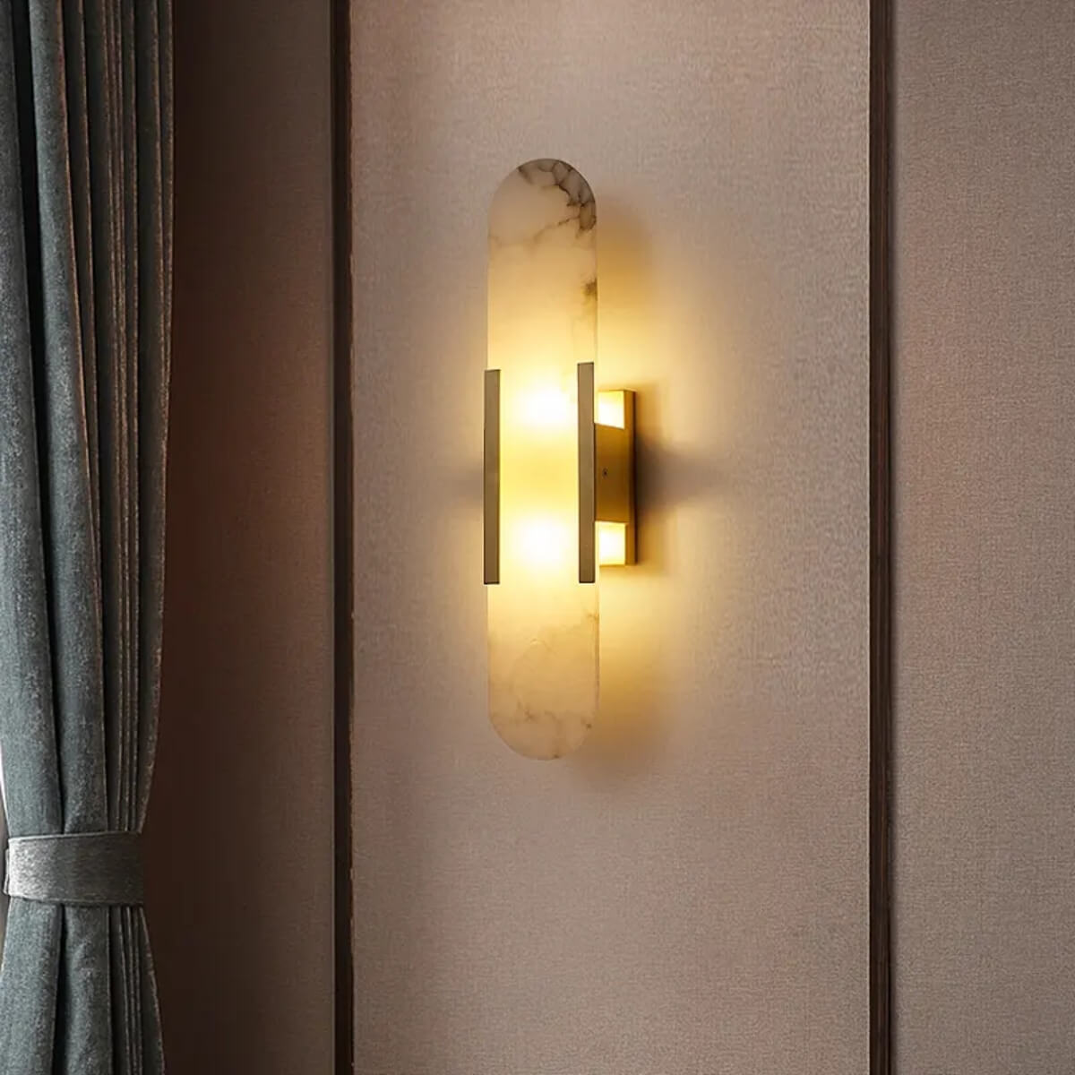 Spanish Alabaster Oval Wall Lamp – Modern Elegance with Timeless Charm