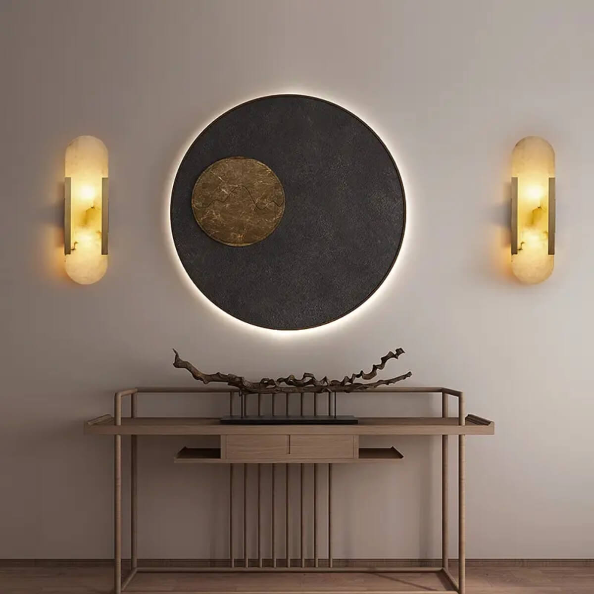 Spanish Alabaster Oval Wall Lamp – Modern Elegance with Timeless Charm