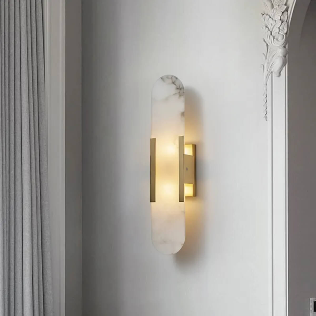 Spanish Alabaster Oval Wall Lamp – Modern Elegance with Timeless Charm