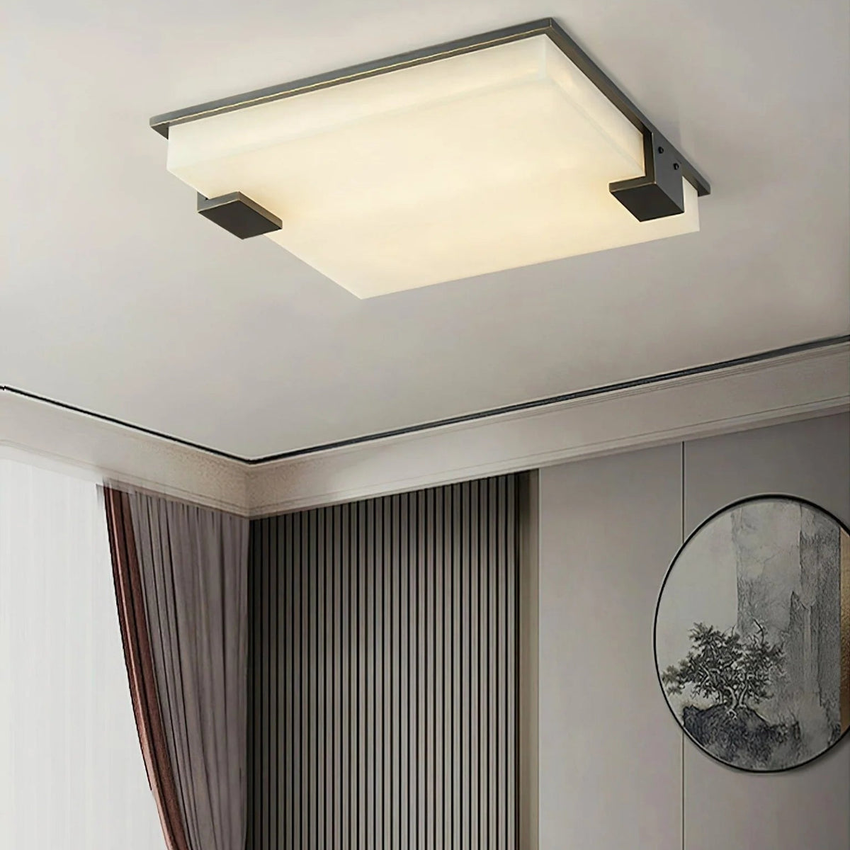 Square Alabaster Ceiling Lamp - Pre Order