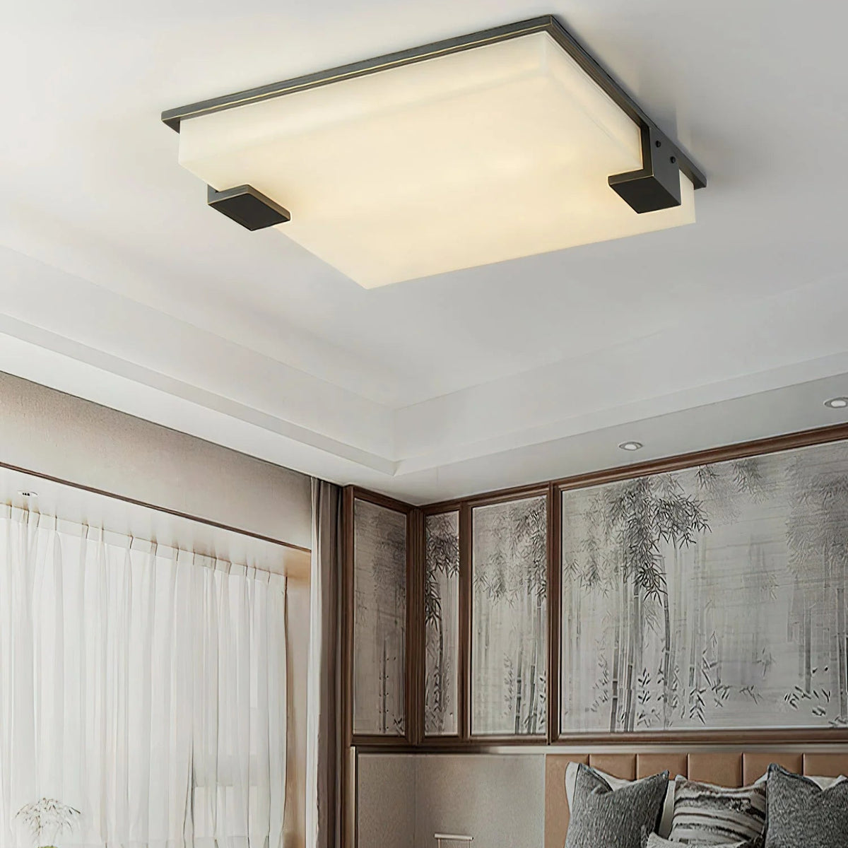 Square Alabaster Ceiling Lamp - Pre Order
