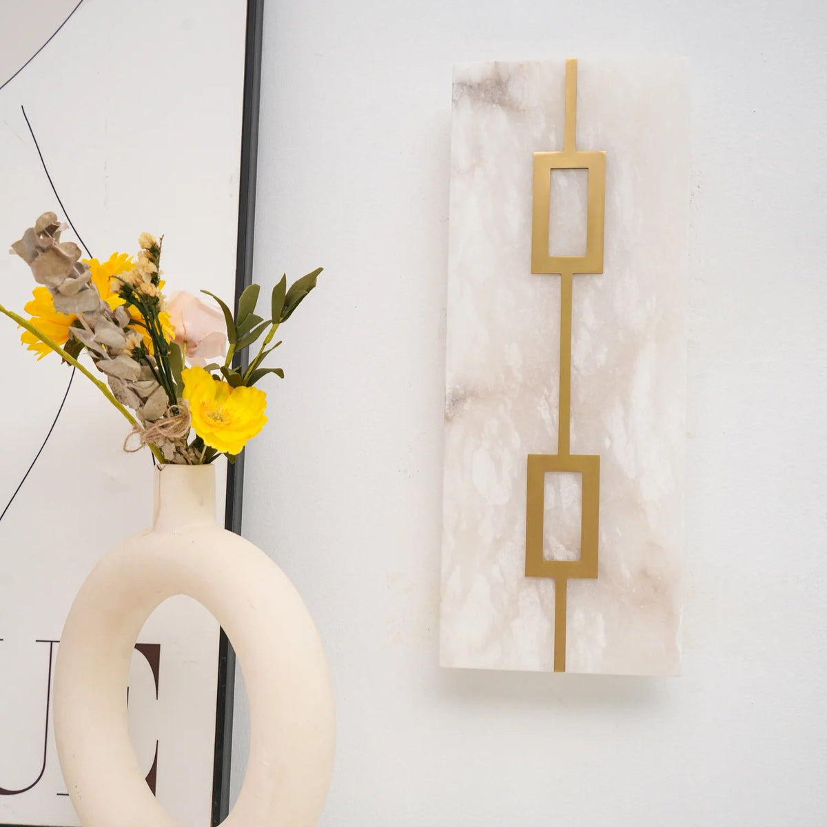 Square Alabaster Wall Lamp - Pre Order