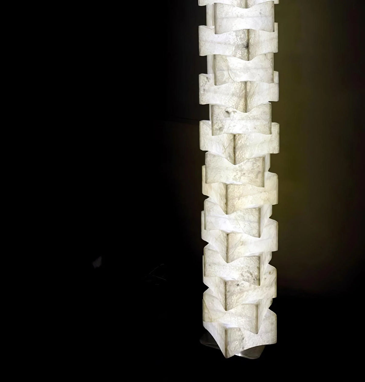 Stacked Alabaster Squares Floor Lamp - Pre Order
