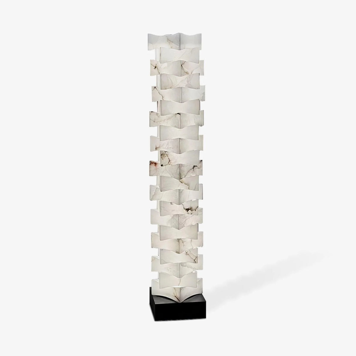Stacked Alabaster Squares Floor Lamp - Pre Order