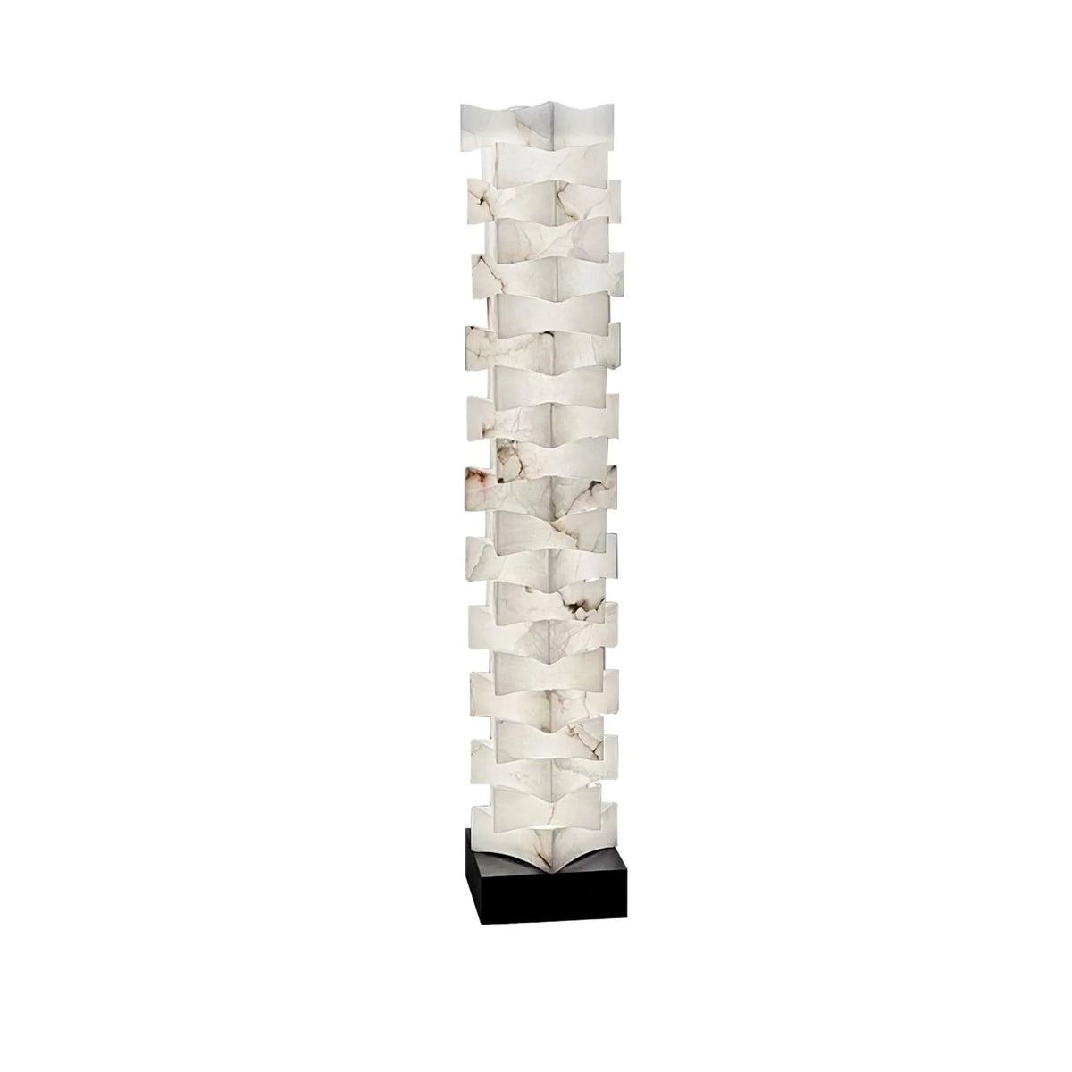Stacked Alabaster Squares Floor Lamp - Pre Order