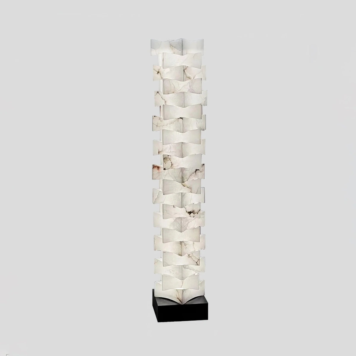 Stacked Alabaster Squares Floor Lamp - Pre Order