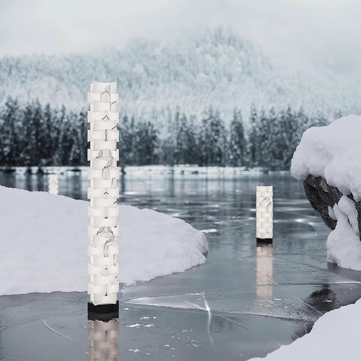 Stacked Alabaster Squares Floor Lamp - Pre Order