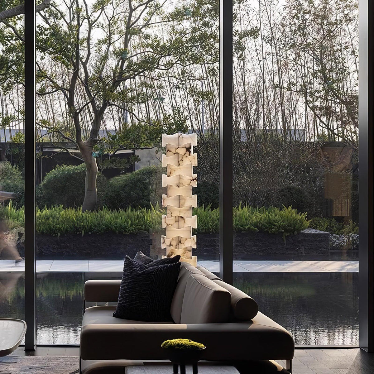 Stacked Alabaster Squares Floor Lamp - Pre Order
