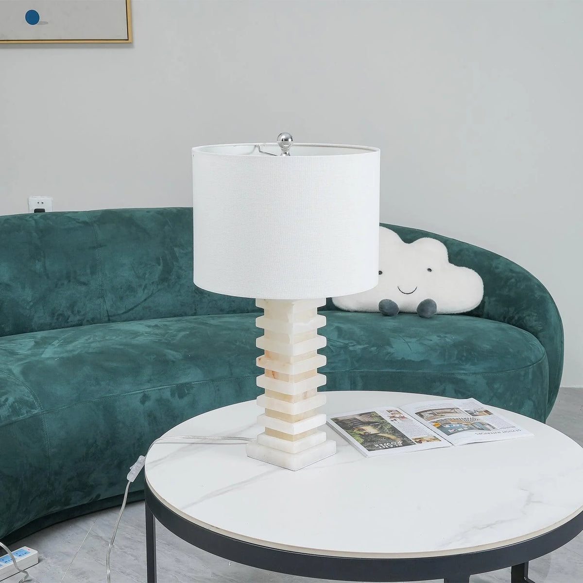 Stacked Alabaster Table Lamp - Pre Order