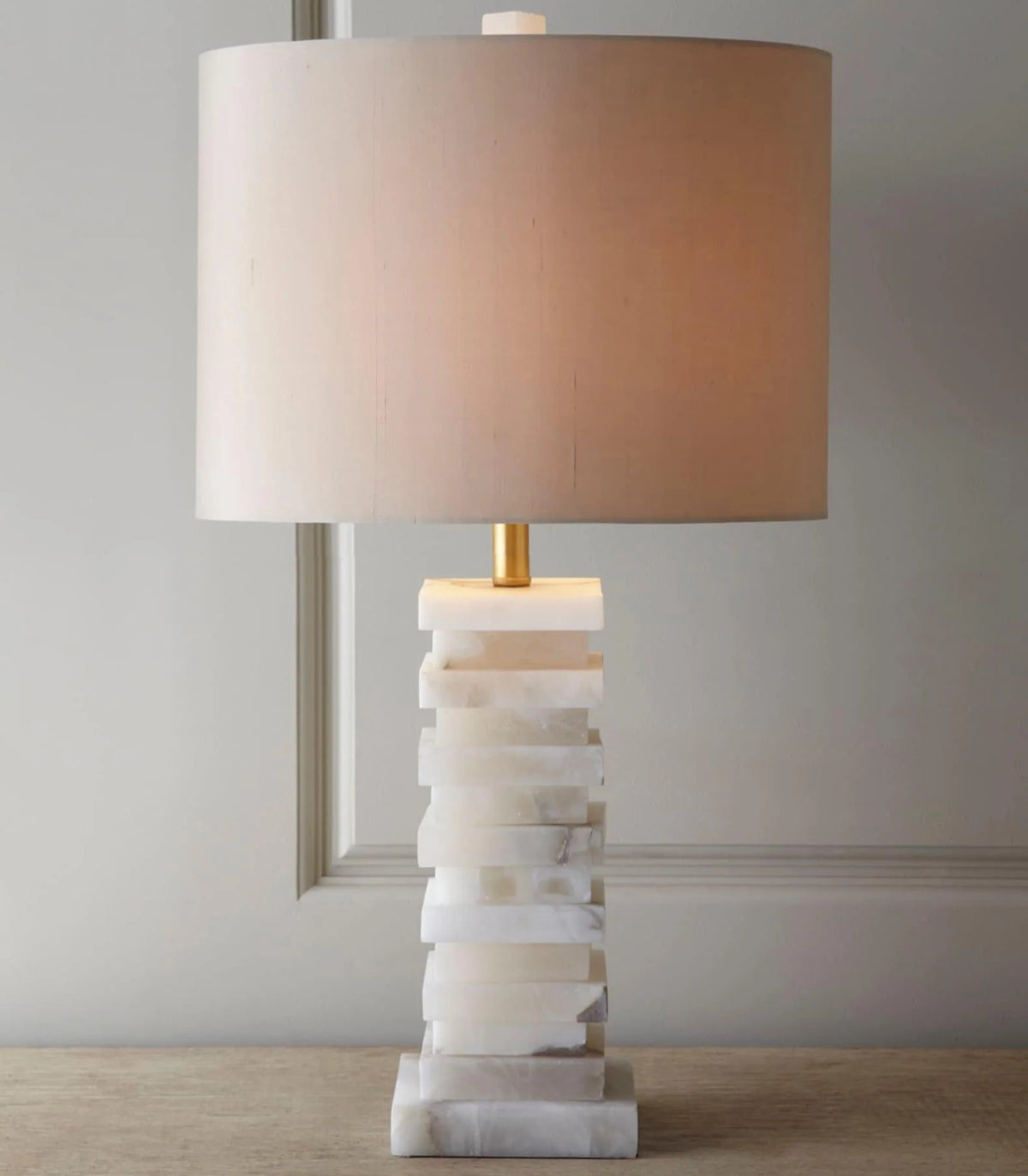 Stacked Alabaster Table Lamp - Pre Order