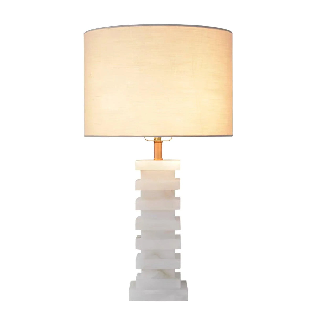 Stacked Alabaster Table Lamp - Pre Order