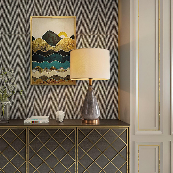 Elegant Sterling marble table lamp featuring unique diamond shape