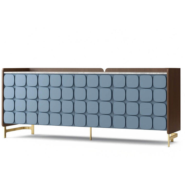 Close-up detail of The Modulo Buffet 4-Door Designer Sideboard highlighting door handles and sleek finish