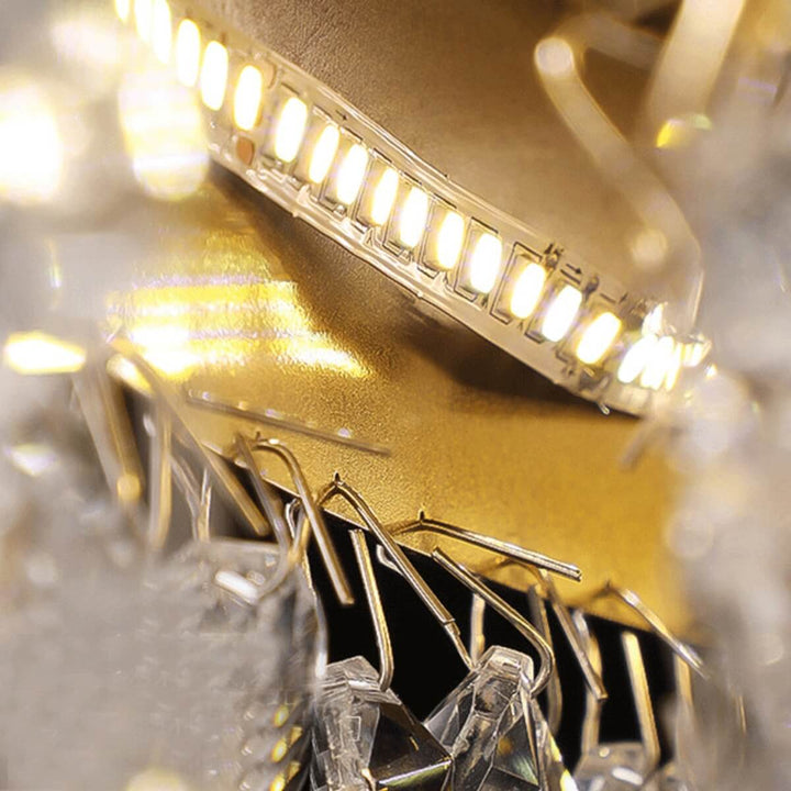 Tinsel Double-Layer Round Chandelier Light designed to provide bright, focused illumination, enhancing visibility for sewing tasks
