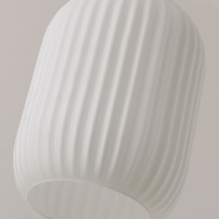 Torche Opal White Fluted Glass Brass Pendant Light