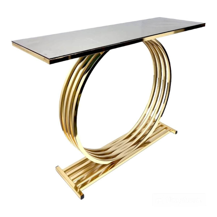 Side view of Trent console table with elegant design in a stylish interior setting