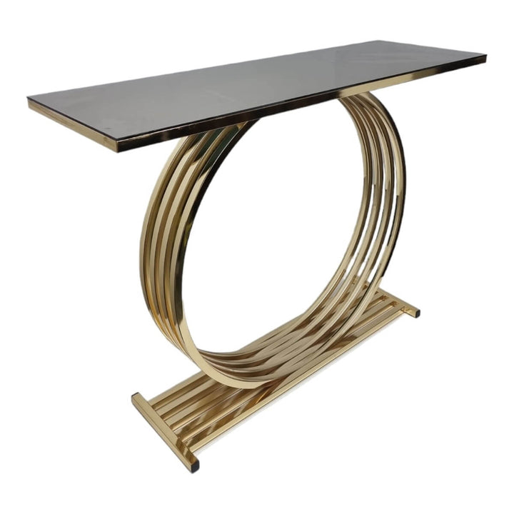 Side view of Trent console table with elegant design in a stylish interior setting
