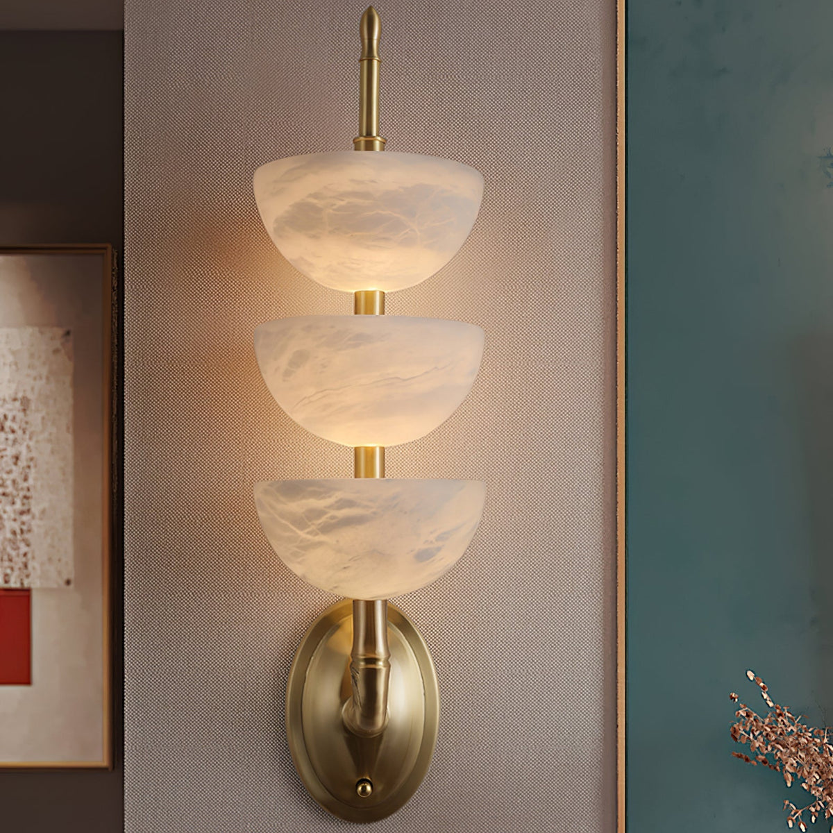 Triple Alabaster Wall Sconce - Pre Order