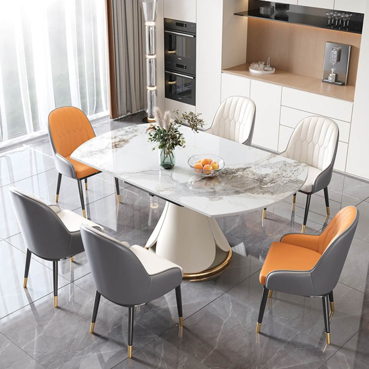 Top view of Tundra M332 premium round rotating dining table with elegant Australian design
